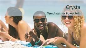  Presentation with ethnic - Slide set having front view of multi ethnic background and a sky blue colored foreground