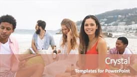  Presentation with multi ethnic group - PPT layouts having front view of multi ethnic background and a  colored foreground