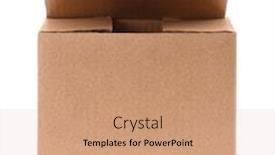  Presentation with cardboard - PPT theme consisting of front-view-of-open background and a coral colored foreground