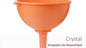  Presentation with funnel - Audience pleasing PPT theme consisting of bottleneck - front view of orange plastic backdrop and a lemonade colored foreground