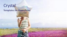  Presentation with star field - Colorful slide deck enhanced with front-view-of-preadolescent-girl backdrop and a sky blue colored foreground