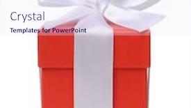 Presentation with gift ribbon - Presentation theme having front-view-of-red-gift background and a sky blue colored foreground