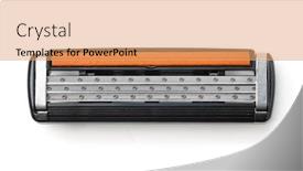 Presentation with blade - Slide set consisting of front-view-of-replaceable-razor background and a coral colored foreground