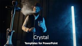  Presentation with hookah - PPT theme enhanced with front-view-of-resting-man background and a navy blue colored foreground