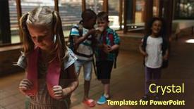  Presentation with school bullying - Amazing slide set having front-view-of-school-friends backdrop and a tawny brown colored foreground