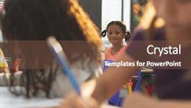  Presentation with security camera access 360 - Amazing presentation theme having front view of schoolgirl looking backdrop and a  colored foreground