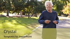  Presentation with view of frankfurt am main - Cool new PPT theme with front view of senior man backdrop and a yellow colored foreground