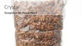  Presentation with plastic bag - Slide deck having front-view-of-shelled-walnut background and a  colored foreground