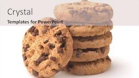  Presentation with chocolate chip cookies - PPT theme enhanced with front-view-of-stacked-chocolate background and a lemonade colored foreground