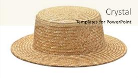  Presentation with straw - Slide set consisting of front-view-of-summer-straw background and a lemonade colored foreground