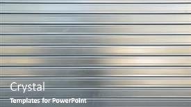  Presentation with metal roller shutter - Beautiful PPT theme featuring front-view-of-the-metal backdrop and a gray colored foreground