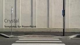  Presentation with pedestrian crossing - PPT layouts with front-view-of-the-white background and a light gray colored foreground