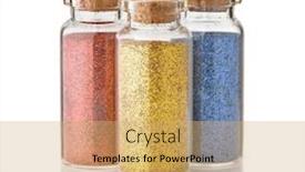  Presentation with glitter - PPT theme with front-view-of-three-colorful background and a yellow colored foreground