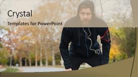  Presentation with tired runner - Amazing PPT layouts having front view of tired runner backdrop and a  colored foreground