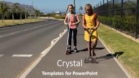  Presentation with pavement - Cool new PPT layouts with front-view-of-two-caucasian backdrop and a gray colored foreground