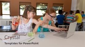  Presentation with school safety - Audience pleasing PPT theme consisting of front-view-of-two-caucasian backdrop and a mint green colored foreground