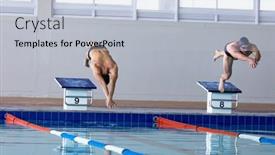  Presentation with swimming pool - PPT layouts consisting of front-view-of-two-caucasian background and a  colored foreground