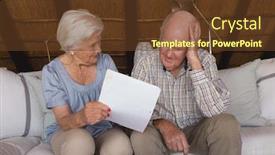  Presentation with senior living - Cool new theme with front-view-of-worried-senior backdrop and a tawny brown colored foreground