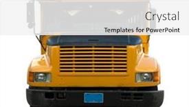  Presentation with school bus - PPT theme having front-view-of-yellow-school background and a white colored foreground