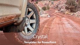  Presentation with moab - Cool new presentation with front-wheel-of-4x4-suv backdrop and a coral colored foreground