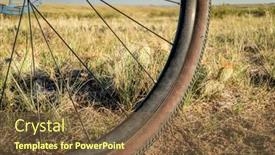  Presentation with wheel - Presentation with front-wheel-of-gravel-bike background and a tawny brown colored foreground