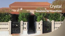  Presentation with two way street sign - Audience pleasing slide deck consisting of front with bicycle in court backdrop and a  colored foreground