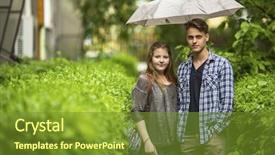  Presentation with naughty girl is standing - Presentation having front yard near the house background and a  colored foreground