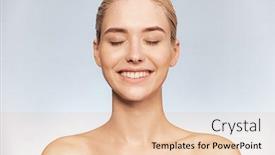  Presentation with skin care - Slide deck with frontal-portrait-of-a-young background and a lemonade colored foreground