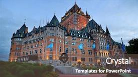  Presentation with dusk - Amazing PPT theme having frontenac at dusk in quebec backdrop and a violet colored foreground