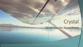  Presentation with alaska airplane - Colorful presentation design enhanced with wild frontier - airplane on alaska backdrop and a soft green colored foreground