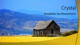  Presentation with cabin - Cool new presentation with cabin old homestead on farmground backdrop and a light blue colored foreground