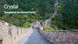  Presentation with china - Amazing presentation design having location boundaries - famous great wall of china backdrop and a tawny brown colored foreground