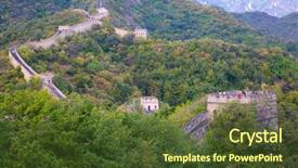  Presentation with china - Beautiful slide set featuring location boundaries - famous great wall of china backdrop and a tawny brown colored foreground