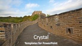  Presentation with great wall travelling - Presentation design with location boundaries - famous great wall of china background and a tawny brown colored foreground