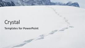  Presentation with footprints - Beautiful slides featuring footmark - footprints in the snow backdrop and a white colored foreground
