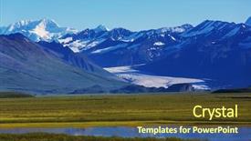  Presentation with highway - PPT theme with frontier - landscapes on denali highway alaska background and a tawny brown colored foreground