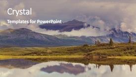  Presentation with highway - Presentation theme featuring tundra - landscapes on denali highway alaska background and a gray colored foreground