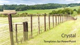  Presentation with czech republic - Audience pleasing presentation design consisting of location boundaries - remains of iron curtain cizov backdrop and a yellow colored foreground