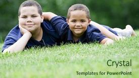  Presentation with grass - Cool new presentation theme with fronts on fresh green grass backdrop and a mint green colored foreground