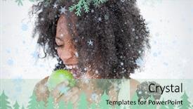  Presentation with going green - Slide deck featuring frost and fir tree background and a mint green colored foreground