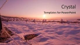  Presentation with barbed wire fence prison concept - Beautiful presentation theme featuring snow representing imigration and security backdrop and a soft green colored foreground