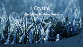  Presentation with winter ice - Presentation design featuring frost-on-the-plants-ice background and a teal colored foreground