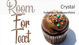  Presentation with cupcake - PPT theme featuring frosted - cupcake chocolate cupcake with butter background and a white colored foreground