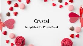  Presentation with valentines - Theme featuring frosted cupcakes red heart background and a white colored foreground