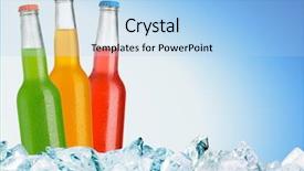  Presentation with ice blue - Audience pleasing presentation theme consisting of frosted glass - bottles with tasty drink backdrop and a light blue colored foreground