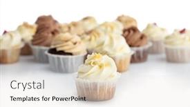  Presentation with muffins - Presentation theme having frosted lemon cupcake background and a white colored foreground