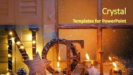  Presentation with decoration - Slides consisting of frosted window with christmas decoration background and a tawny brown colored foreground