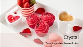  Presentation with valentines day - Audience pleasing theme consisting of frosting macarons heart shaped coffee backdrop and a  colored foreground