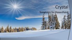  Presentation with snow day - Theme featuring frosty and sunny day is background and a teal colored foreground