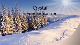  Presentation with snow day - Audience pleasing presentation consisting of frosty and sunny day is backdrop and a teal colored foreground